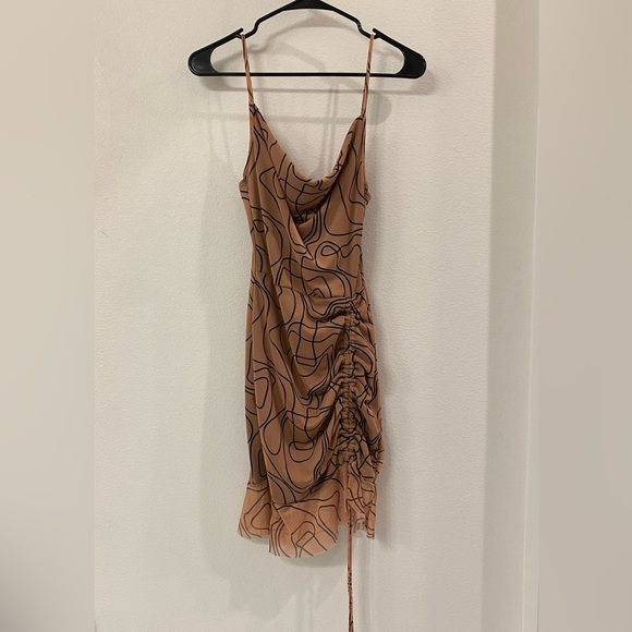 Abstract Ruched Slip Dress - Picture 1 of 4